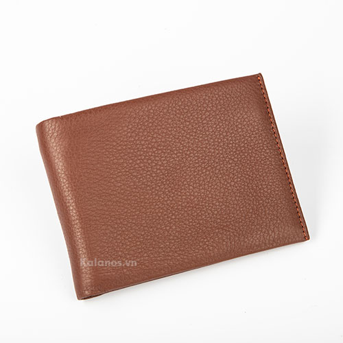 Ví da bò đẹp & cao cấp màu nâu đỏ dáng ngang Kalanos KBN080-Nau Leather wallet - Kalanos