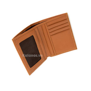 Ví đứng da bò cao cấp màu vàng bò Kalanos KBN090-Bo Vertical leather wallet - Kalanos