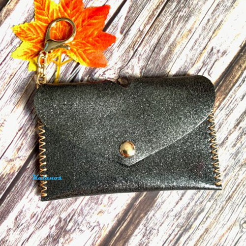 Ví nữ mini da bò cao cấp handmade màu đen Kalanos KMKN611-Den Handmade small leather wallet - Kalanos